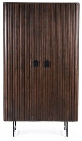 Eleonora Remi Donkerbruine Kast Met Houten Latjes - 104x54x170cm.