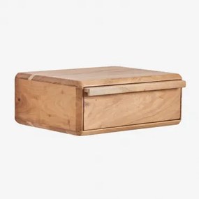 Pack Van 2 Zwevende Rechthoekige Nachtkastjes 40x30 Cm Van Acaciahout Nordilan Rustiek Acaciabruin - Sklum