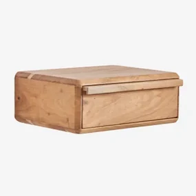 Set Van 2 Zwevende Nachtkastjes 40x30 Cm In Nordilan Acaciahout Rustiek Acaciabruin - Sklum