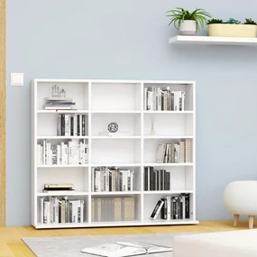 vidaXL Cd-kast 102x23x89,5 cm bewerkt hout wit