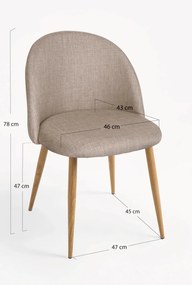 Set 4 Vint Stoffen Stoelen