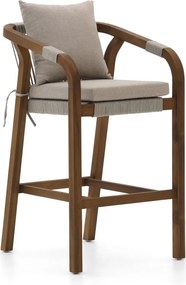 Barkruk tuin | Bellagio Perzano | Rope (touw) | Grijs | Tuinstoel | Kees Smit Tuinmeubelen