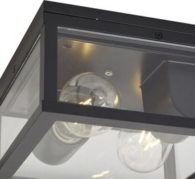 Industriële buiten plafondlamp zwart met bewegingssensor IP44 - Charlois