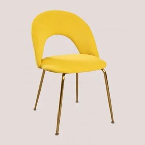 Eetkamerstoel In Fluweel Glorys Style Mosterd - Sklum