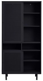 Hoge Kast Zwart Metaal - 90x40x180cm.