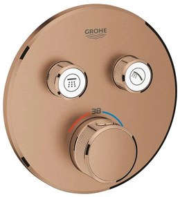 Grohe SmartControl Inbouwthermostaat - 3 knoppen - rond - brushed warm sunset 29119DL0