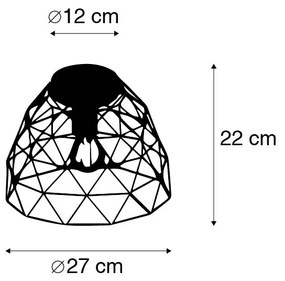 Moderne plafondlamp zwart 27 cm - Jaap Modern E27 rond Binnenverlichting Lamp