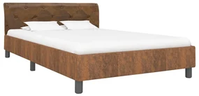 vidaXL Bedframe kunstsuède bruin 140x200 cm