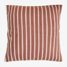 Vierkant Kussen 45x45 Cm Van Nexu-katoen Terracotta - Wit - Sklum