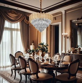 Hanglamp met kristallen G053-CP 80CM Gold
