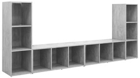 vidaXL Tv-meubelen 4 st 107x35x37 cm spaanplaat betongrijs