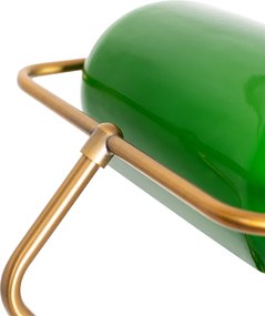 Smart notaris vloerlamp brons met groen glas incl. Wifi A60 - Banker