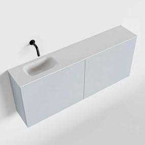 Zaro Polly toiletmeubel 120cm clay met witte wastafel zonder kraangat links