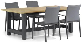 Tuinset 4 personen 200 cm Aluminium/textileen Grijs Lifestyle Garden Furniture Rome/San