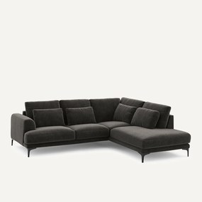 Hoekbank rechts in chenille fluweel, Marsile