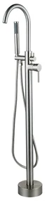 Fortifura Calvi vrijstaande badkraan 113cm met handdoucheset Geborsteld RVS PVD (RVS) SW377863