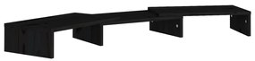 vidaXL Monitorstandaard 80x24x10,5 cm massief grenenhout zwart