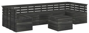 vidaXL 7-delige Loungeset pallet massief grenenhout donkergrijs