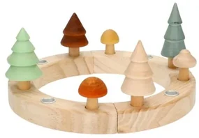 Jaarring of adventskandelaar met 8 stekers, hout
