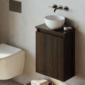 Fontana Bano toiletmeubel kasteel bruin 40x22cm met mat witte waskom