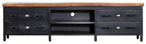 Eleonora Industrieel Tv-meubel Hout En Staal 205 Cm - 205x42x55cm.