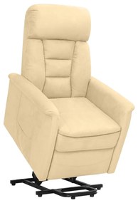vidaXL Sta-op-stoel verstelbaar kunstsuède crèmekleurig