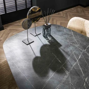 Marmer Look Eettafel Deens Ovaal 180x90 Cm - 180 X 90cm.