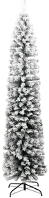 vidaXL Kunstkerstboom met sneeuw smal 210 cm PVC groen