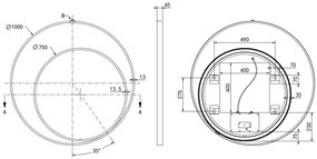 Hotbath &More Round 2 spiegel 100x100cm wit mat