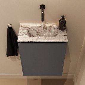 Mondiaz Ture DLux toiletmeubel 40cm dark grey met wastafel glace midden zonder kraangat