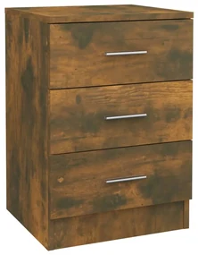 vidaXL Nachtkastje 38x35x56 cm bewerkt hout gerookt eikenkleurig