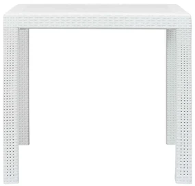 vidaXL Tuintafel 79x79x72 cm rattan-look kunststof wit