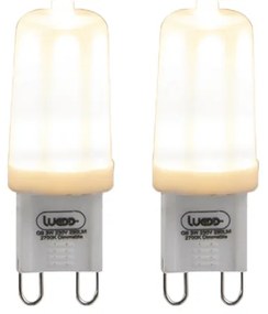 Set van 2 G9 dimbare LED lampen 3W 280 lm 2700K