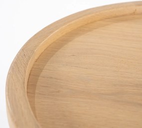 Eiken Bijzettafel Rond - 46 X 46cm.