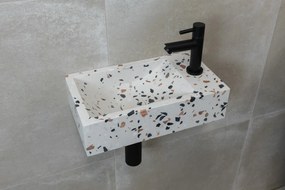Saniclear Terrazzo fonteinset met rechte kraan in mat zwart