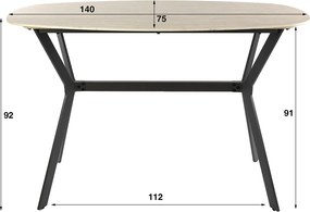 Bartafel Travertin Ovaal - 140 X 75cm.