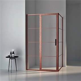 Aqua Vista Triple Draaideur - 90x200cm - 8mm - helder glas - onderdeel hoekcabine - geborsteld koper R-BC-C90-FFF