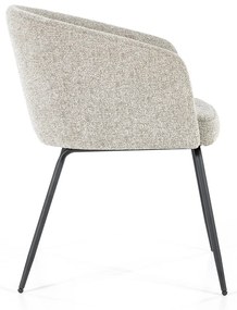 Eleonora Astrid Lichtgrijze Boucle Eetkamerstoel Modern
