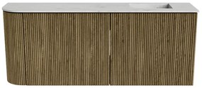 Mondiaz Joya DLux 100cm toiletmeubel ronding links dusk met wastafel faye rechts 1 kraangat opalo