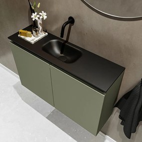 Mondiaz Ture 80cm toiletmeubel army met wastafel urban midden geen kraangat