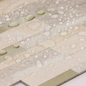 Zelfklevende Steenstrip Tegelstrook Beige - 29.8 cm x 29.6 cm x 0.40 cm | 0.5 kg | Paneli zelfklevende steenstrips