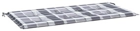vidaXL Tuinbankkussen ruitpatroon 120x50x3 cm stof grijs