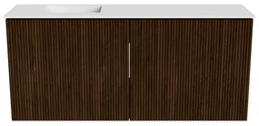 Mondiaz Joya 90cm toiletmeubel walnut met wastafel faye links 1 kraangat talc