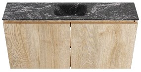 Mondiaz Ture DLux toiletmeubel 100cm washed oak met wastafel lava midden zonder kraangat