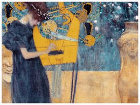 Kunstreproductie The Music (Female Portrait) - Gustav Klimt