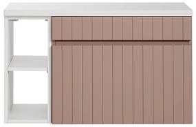 Comad Iconic Rose badkamermeubel 100cm met open kast en toppaneel roze