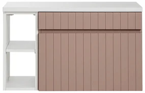 Comad Iconic Rose badkamermeubel 100cm met open kast en toppaneel roze