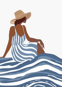Ilustratie The Girl In the Striped Dress