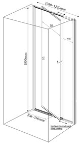 Aqualine Amica douchedeur 104 - 122cm stelbaar wit