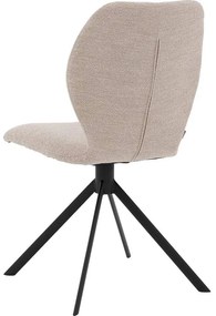 Goossens Eetkamerstoel Hera beige stof leuning, modern design